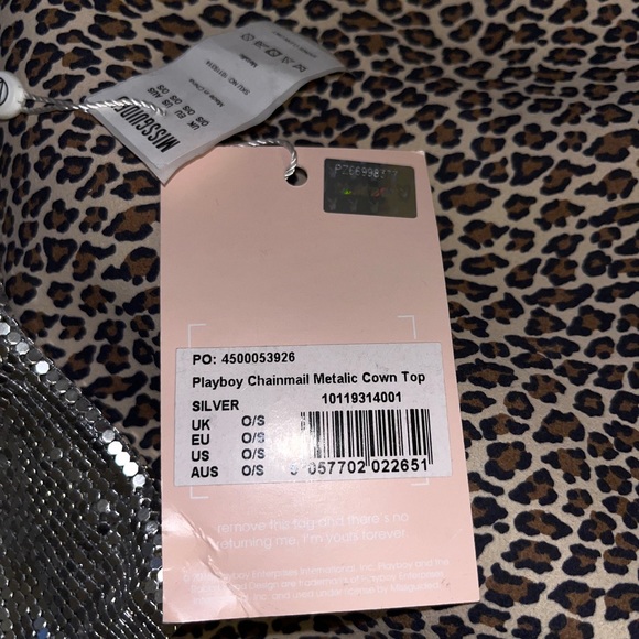 Playboy x Missguided | NWT | chainmail metallic crown top - Picture 6 of 11